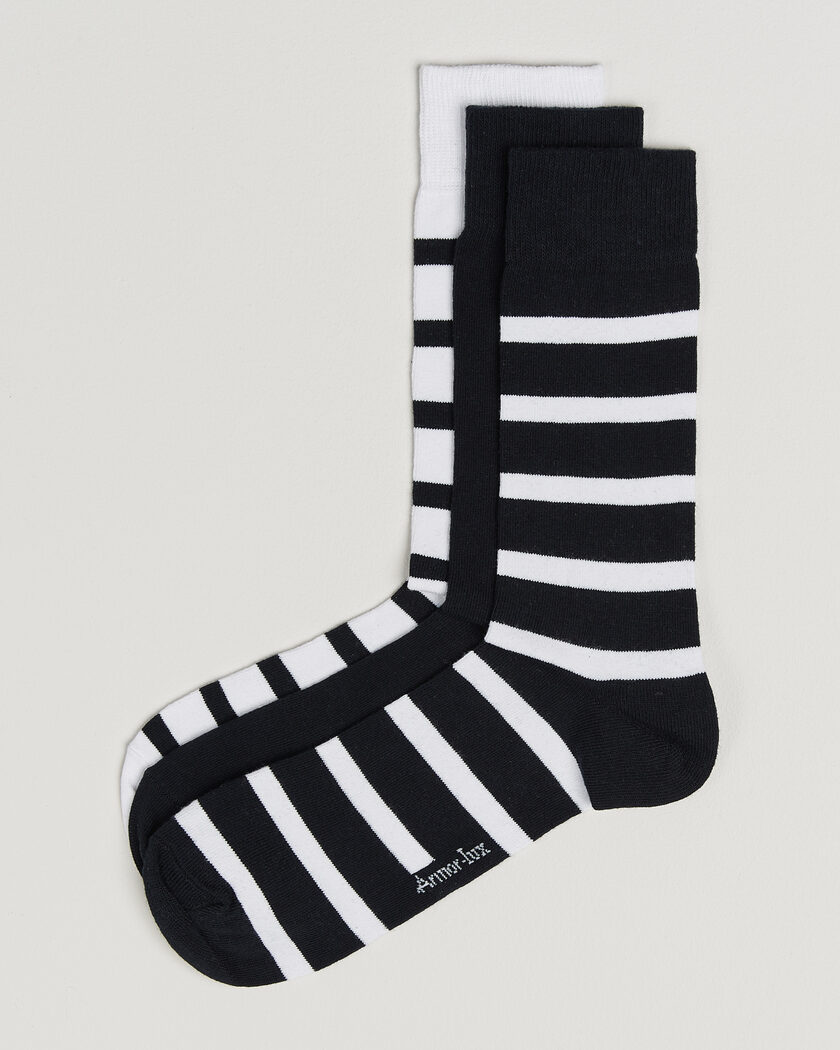 Armor-lux 3-Pack Loer Socks Rich Navy/White – Flerfärgad