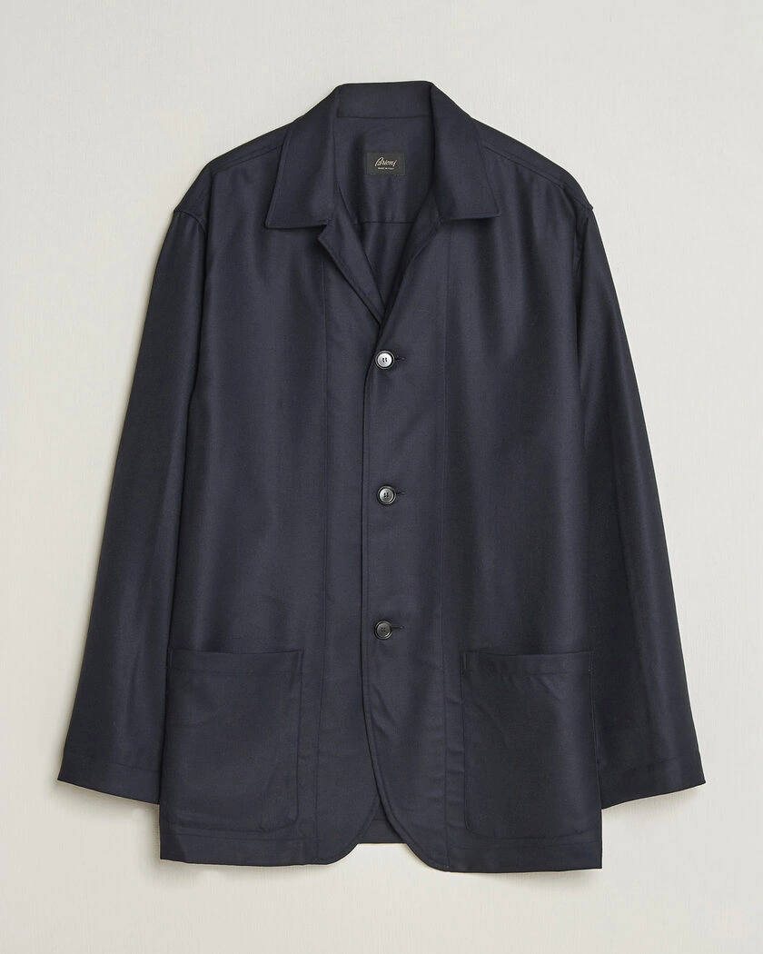Brioni Wool/Cashmere Shirt Jacket Navy – Blå