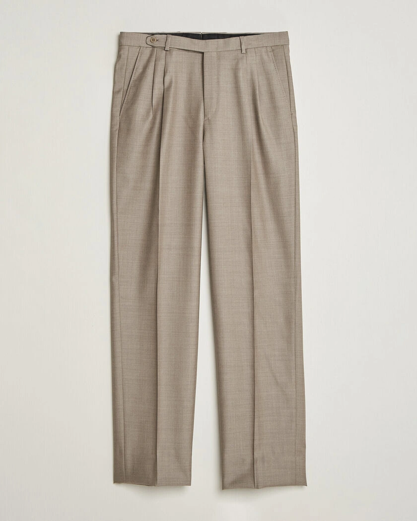 Brioni Capri Wool Trousers Beige – Beige