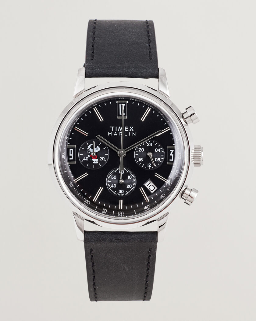 Timex x Peanuts Chrono Cool Joe Leather 40mm Black Dial – Svart
