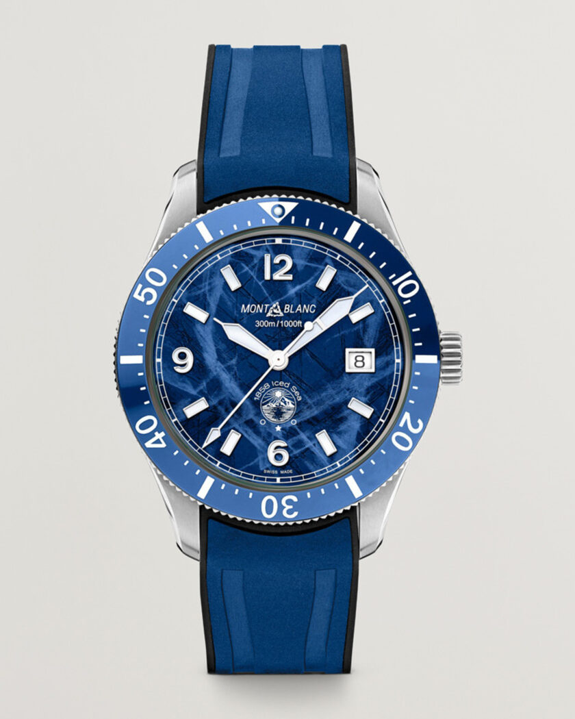 Montblanc Iced Sea Automatic Date Rubber Strap Blue – Blå