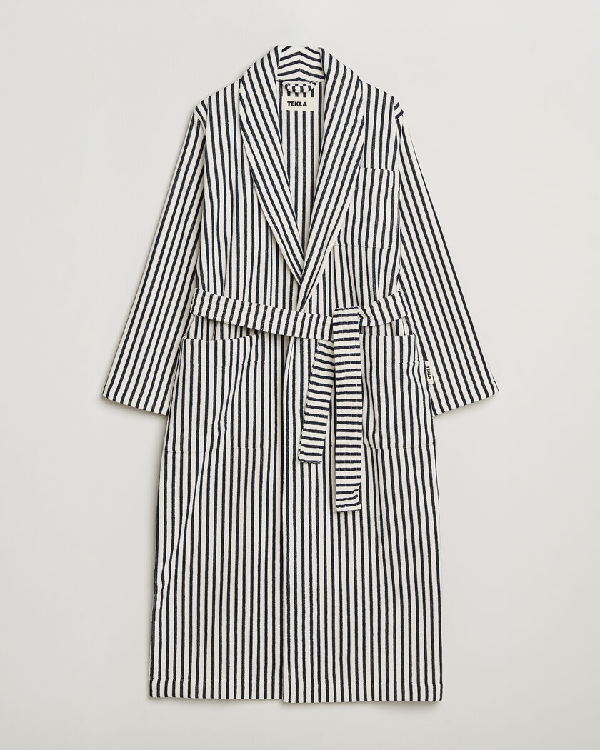 Tekla Organic Terry Classic Bathrobe Sailor Stripes – Flerfärgad