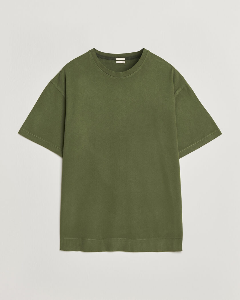 Massimo Alba Nevis Brushed Cotton T-Shirt Moss Green – Grön
