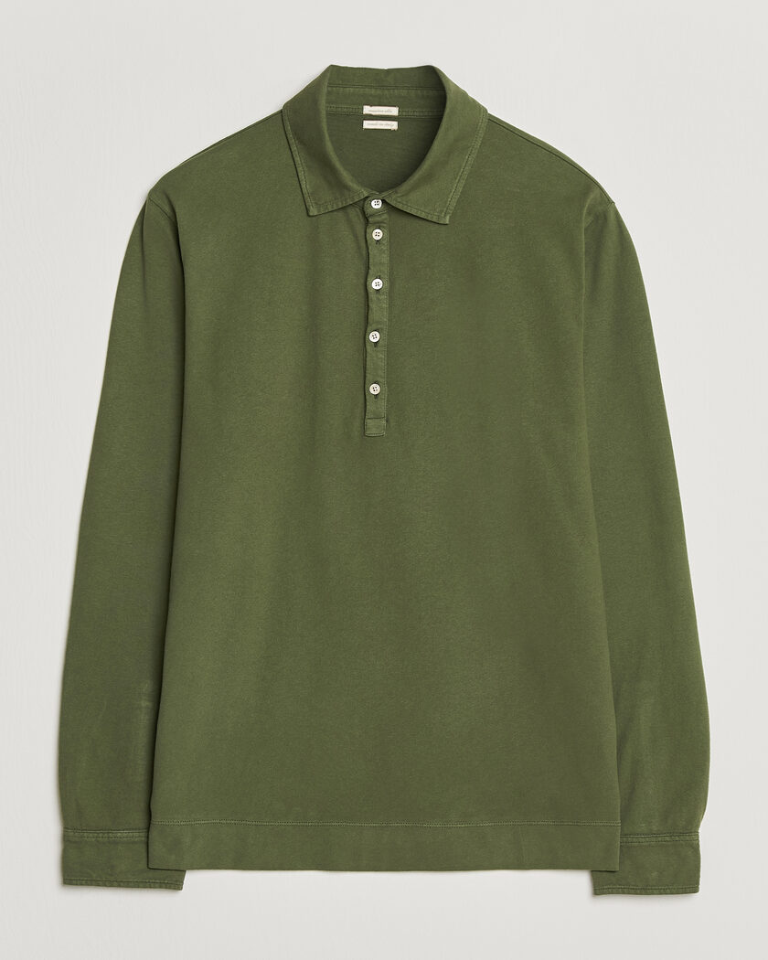 Massimo Alba Raya Long Sleeve Polo Moss Green – Grön
