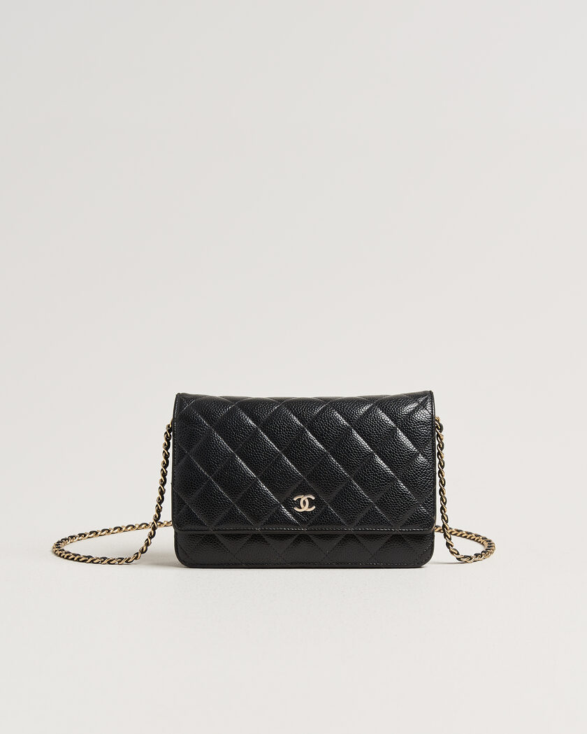 Chanel Pre-Owned Wallet On Chain Caviar Leather Black – Svart