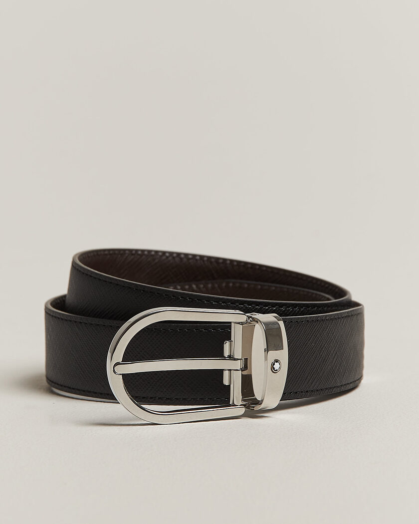 Montblanc Sartoial Horseshoe 30mm Reversible Belt Black/Brown – Svart