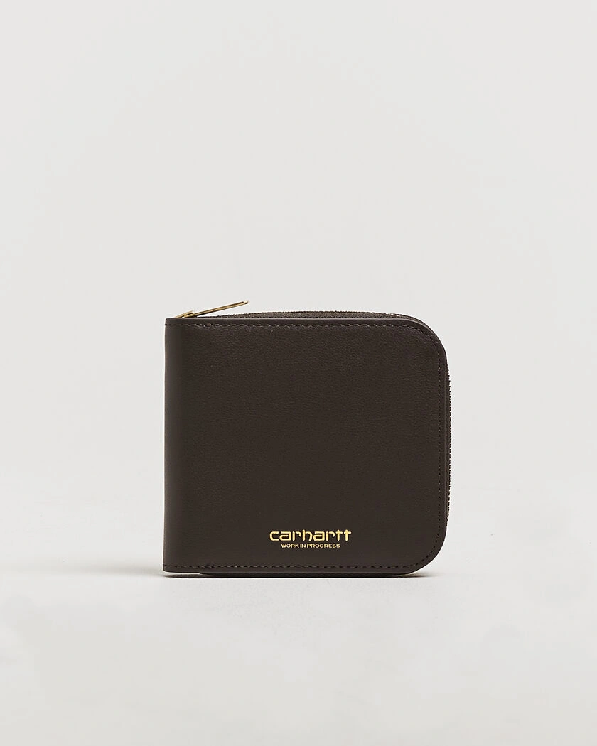 Carhartt WIP Leather Zip Wallet Tobacco – Brun