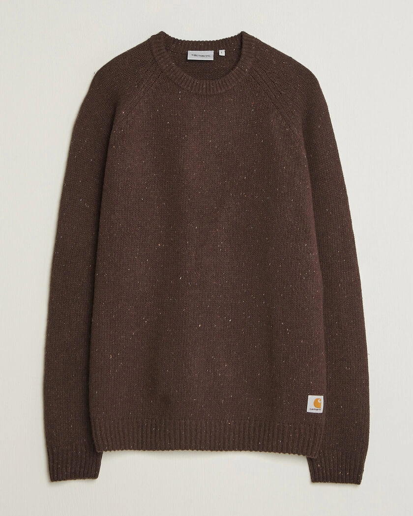 Carhartt WIP Anglistic Wool/Cotton Sweater Tobacco – Brun