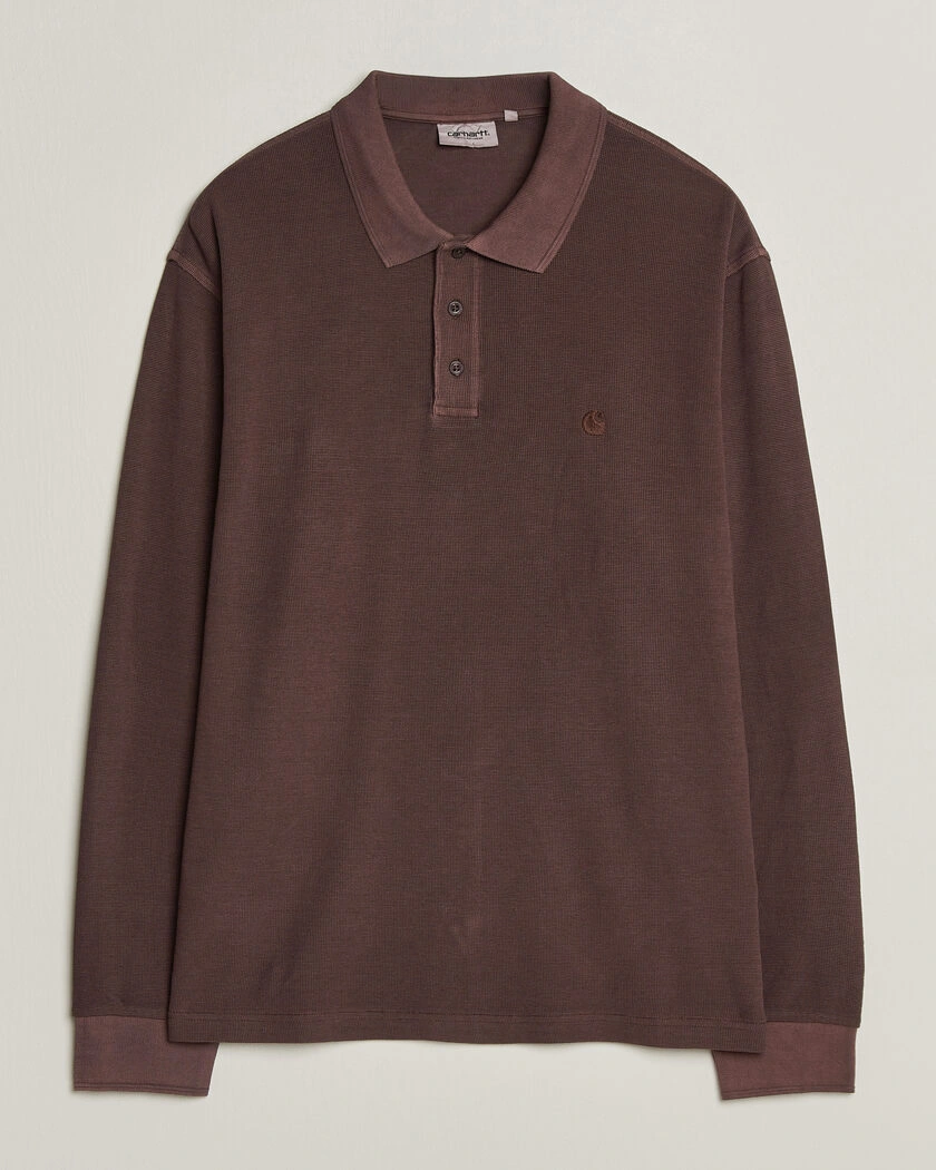Carhartt WIP Long Sleeve Waffle Rugby Shirt Palisander Brown – Brun