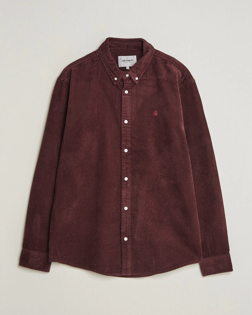 Carhartt WIP Madison Cord Shirt Amarone – Röd
