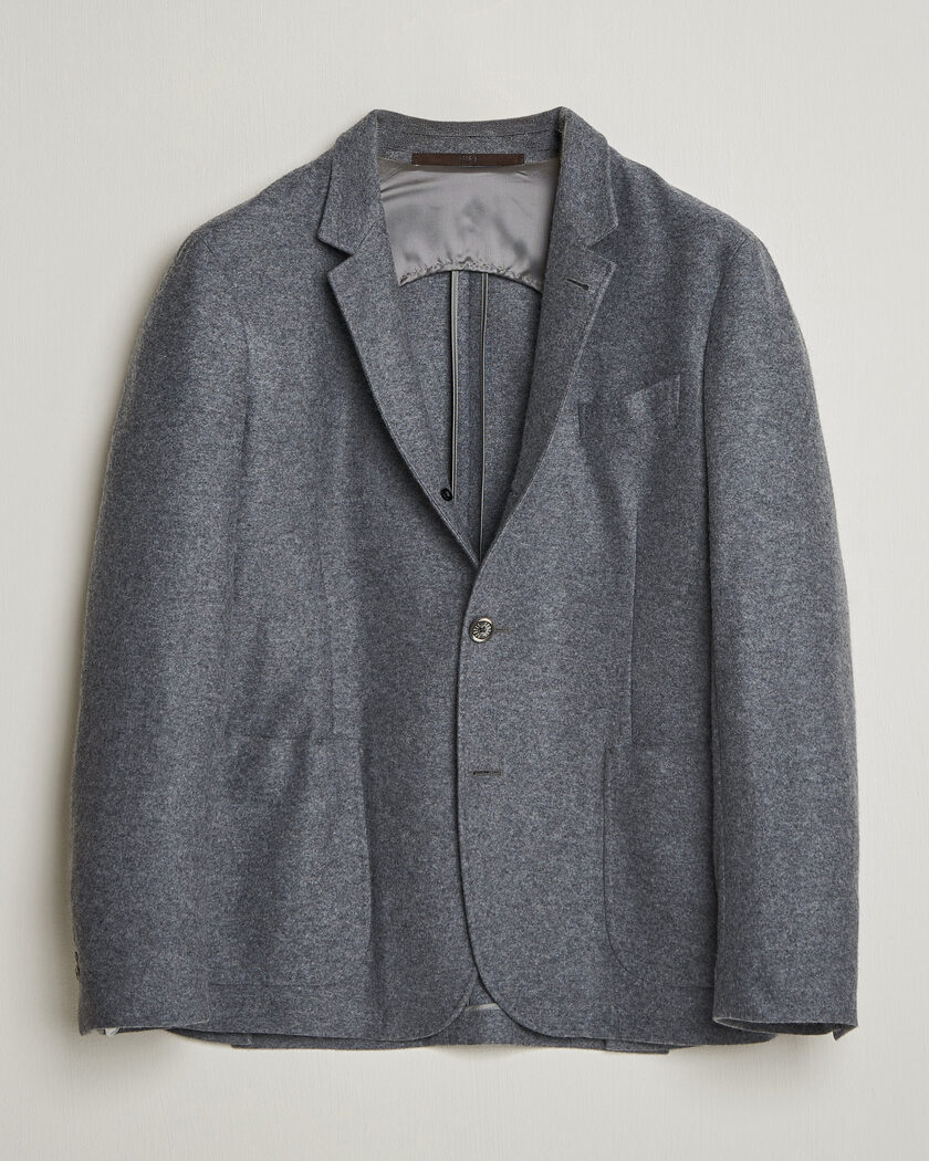Fedeli Cashmere Flannel Jacket Grey Melange – Grå