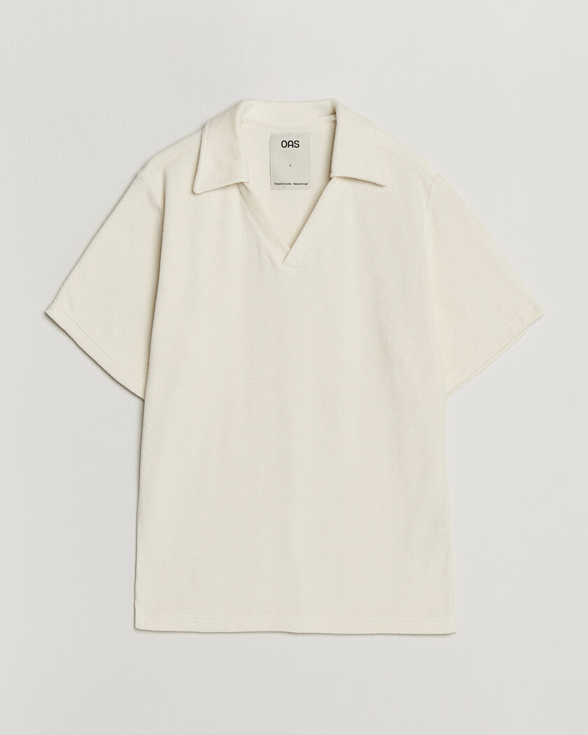 OAS Serif Regular Fit Terry Open Collar Polo Ecru – Vit