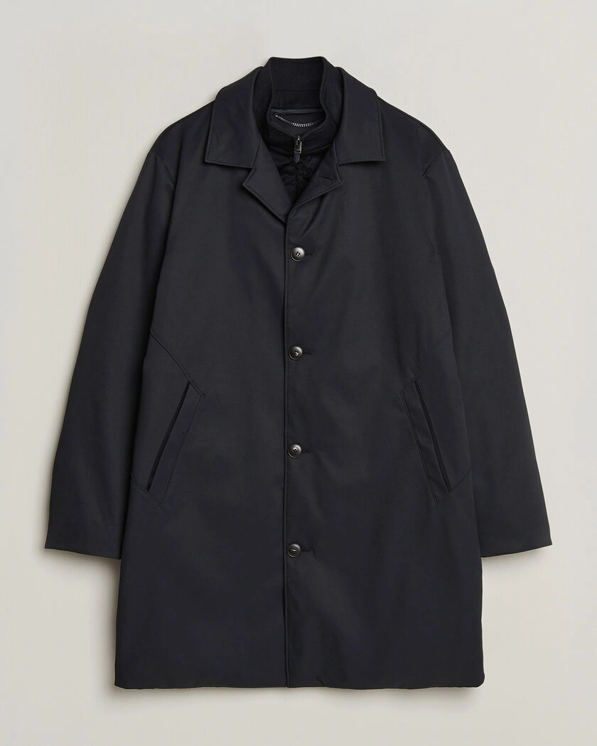 Canali Zip Liner Down Coat Navy – Blå
