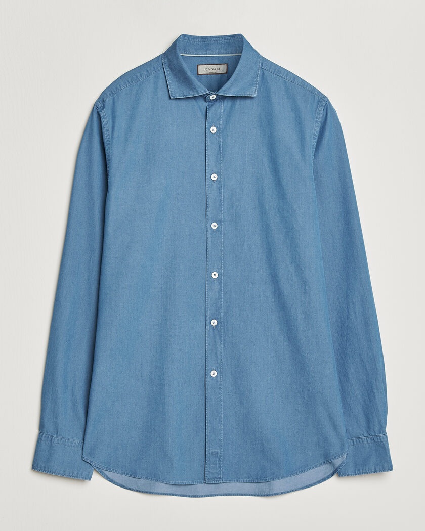 Canali Denim Shirt Stone Wash – Blå