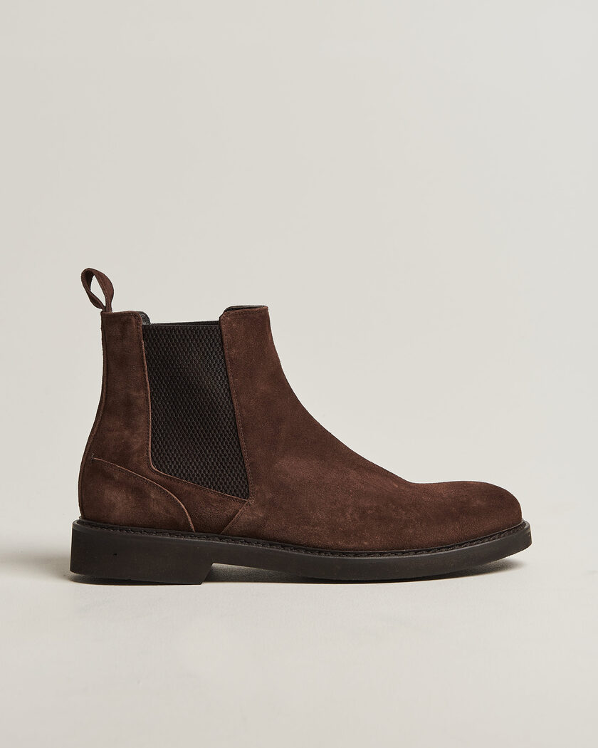 Canali Chelsea Boots Dark Brown Suede – Brun