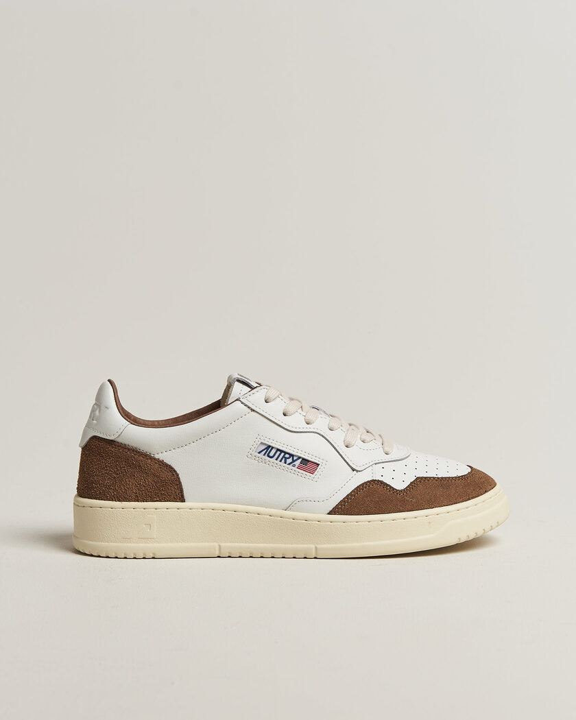 Autry Medalist Low Soft Leather/Suede Sneaker White/Tabacco – Vit