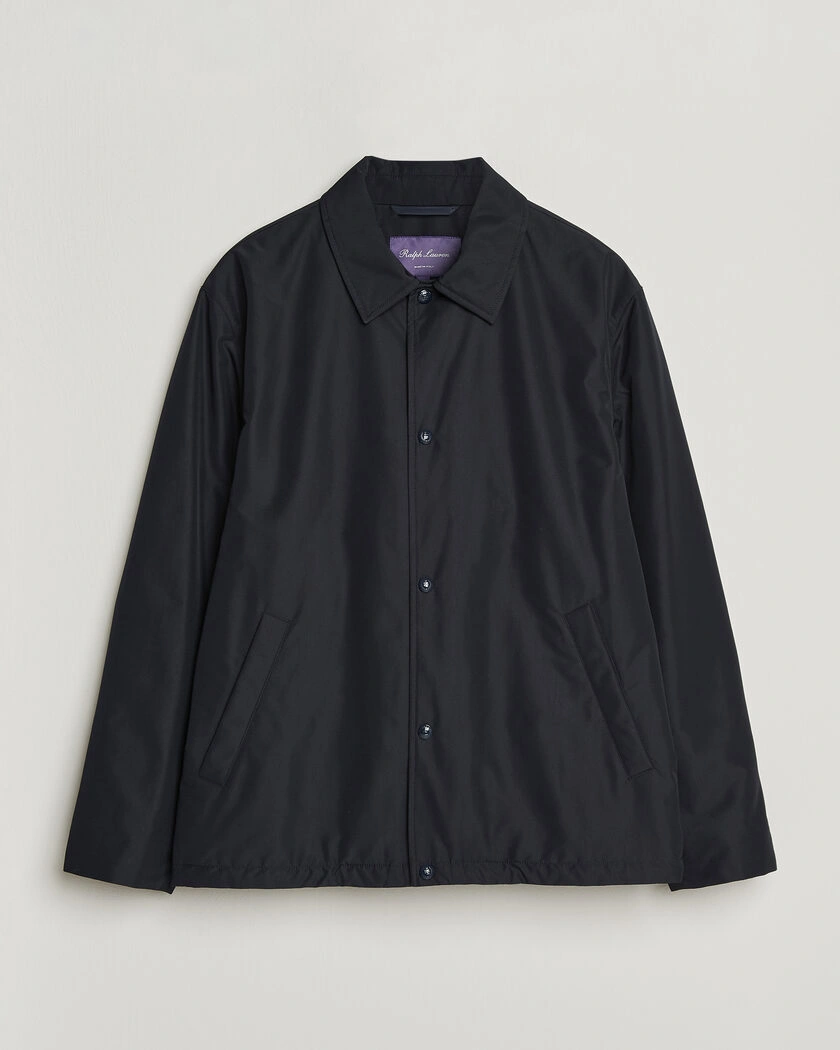 Ralph Lauren Purple Label Nylon Bomber Jacket Racing Navy – Blå
