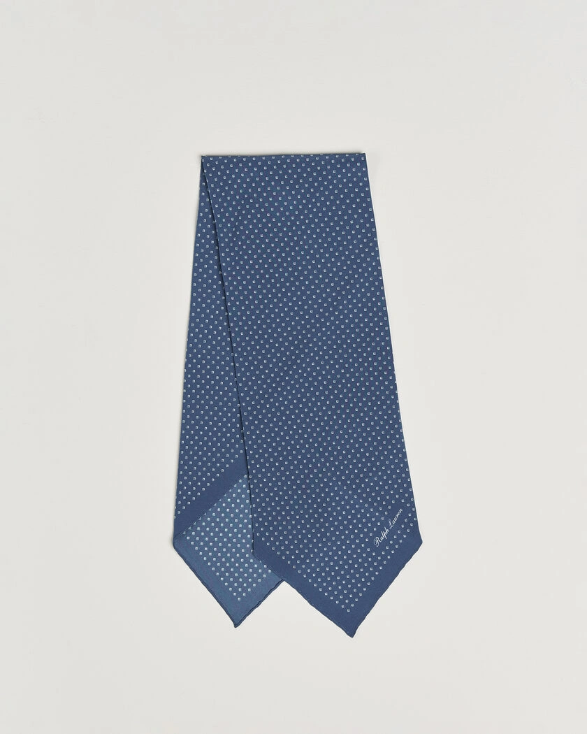 Ralph Lauren Purple Label Silk Neckerchief Blue Horizon – Blå