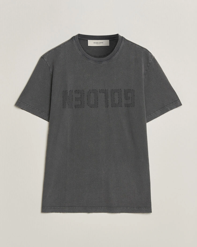 Golden Goose Distressed Cotton T-Shirt Anthracite – Grå