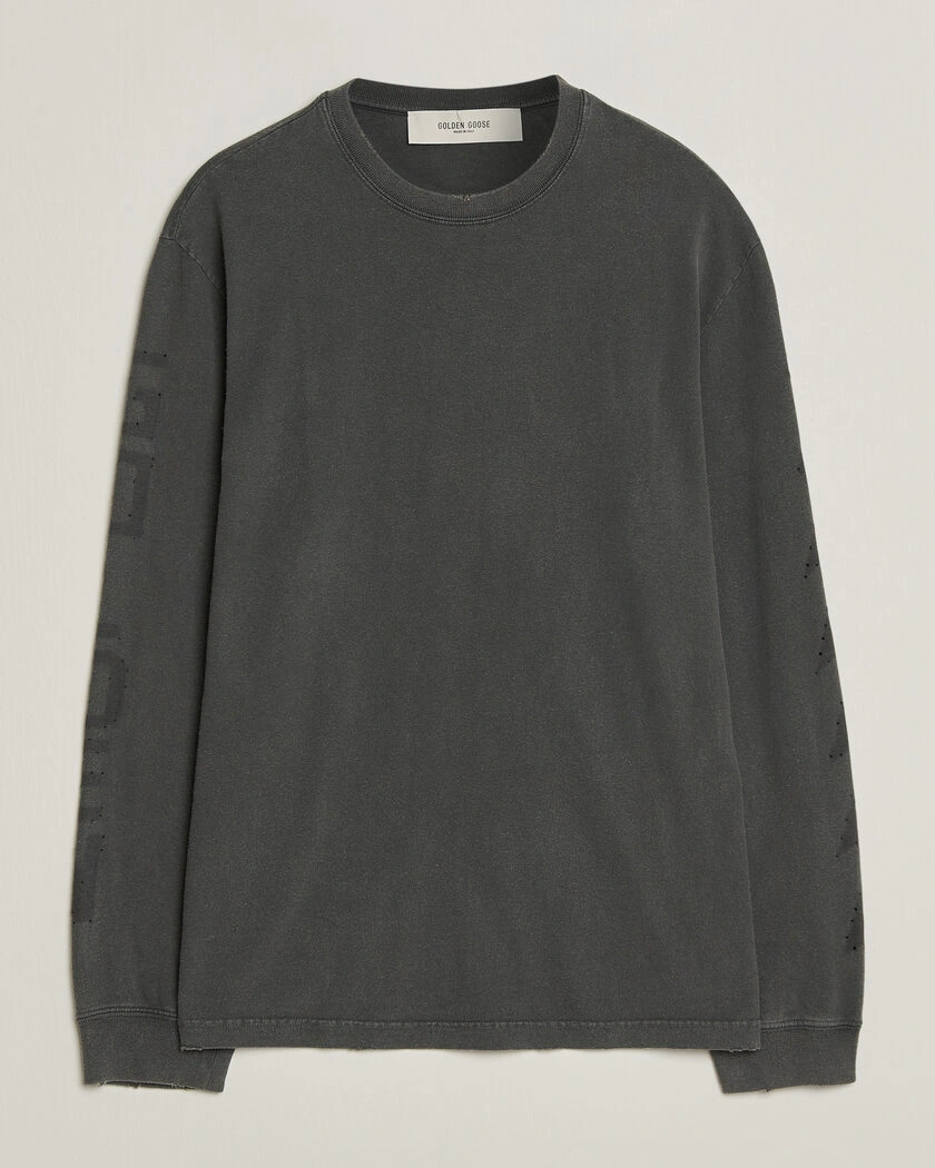 Golden Goose Long Sleeve Garment Dyed T-Shirt Anthracite – Grå