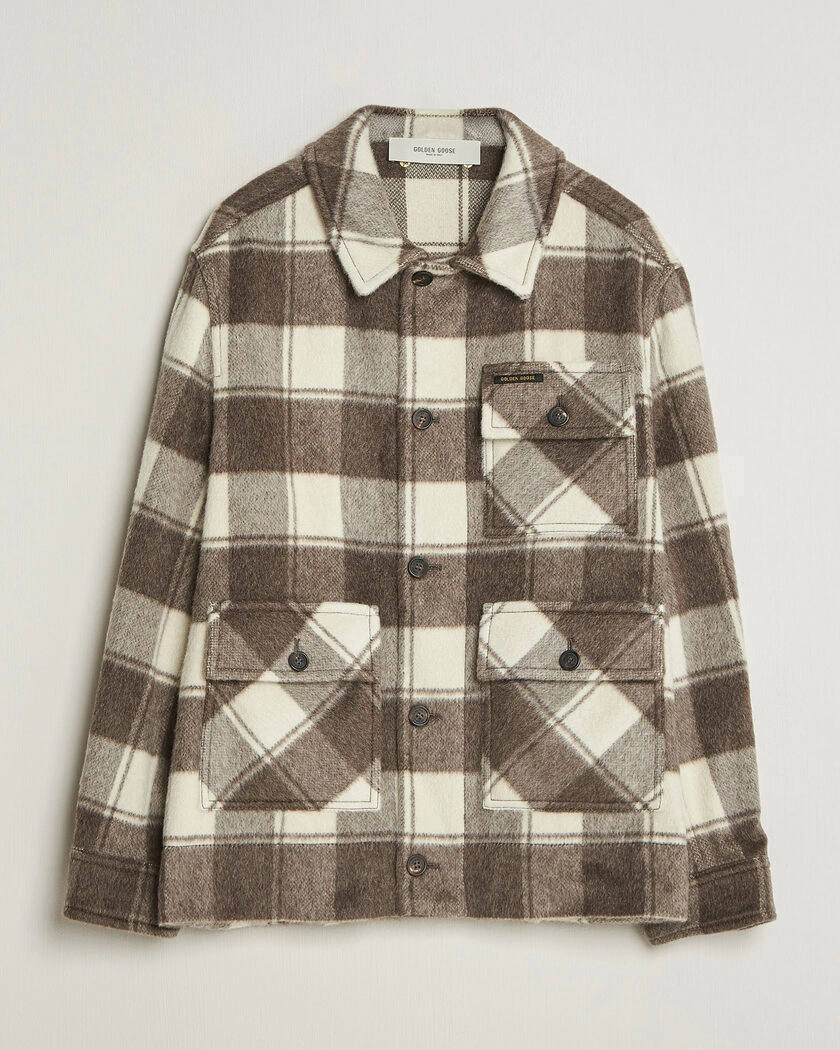 Golden Goose Wool/Mohair Work Jacket Brown/White – Flerfärgad