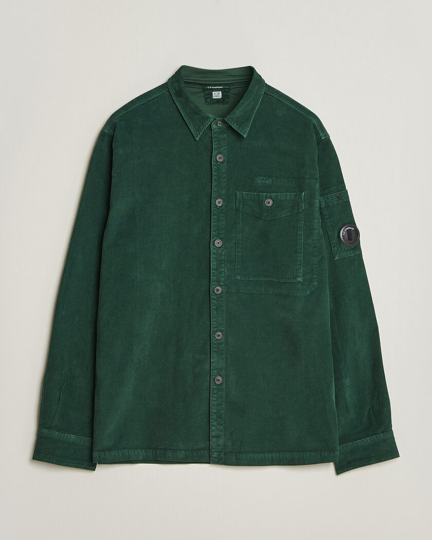 C.P. Company Corduroy Lens Overshirt Emerald Green – Grön