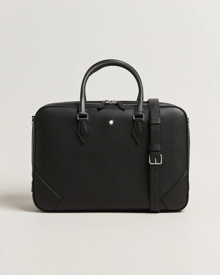 Montblanc Large Briefcase Grain Leather Black – Svart