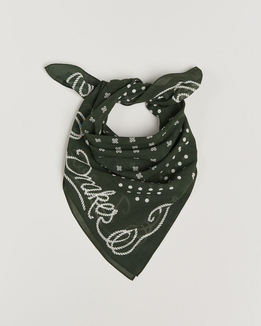 Drake's Rope Border Cotton Bandana Green – Grön