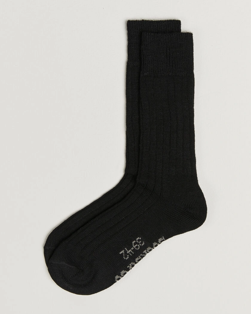 Alpacasocks & Co 2-Pack Ribbed Alpacka Wool Socks Black – Svart
