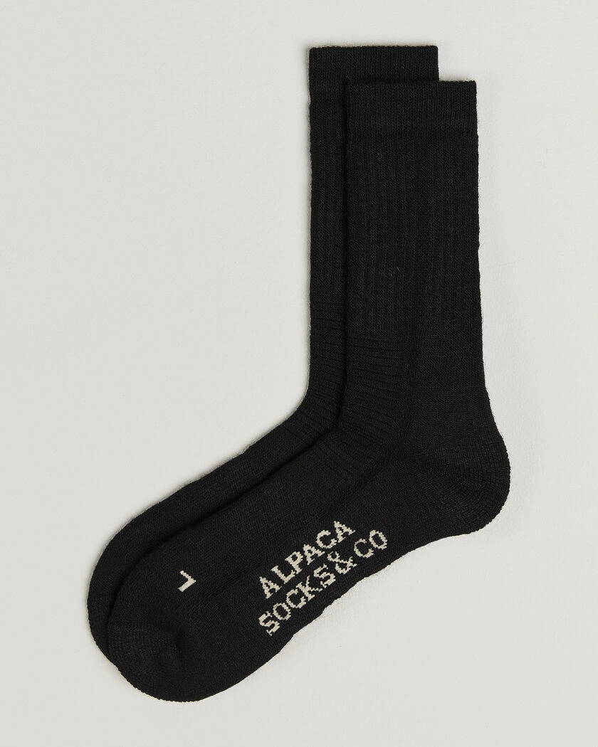 Alpacasocks & Co 2-Pack Heavy Alpacka Wool Socks Black – Svart