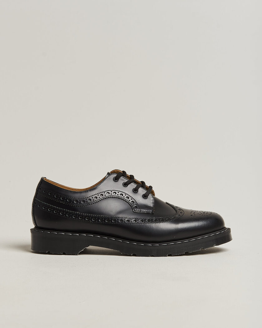 Solovair American Brogue Shoe Black Shine – Svart