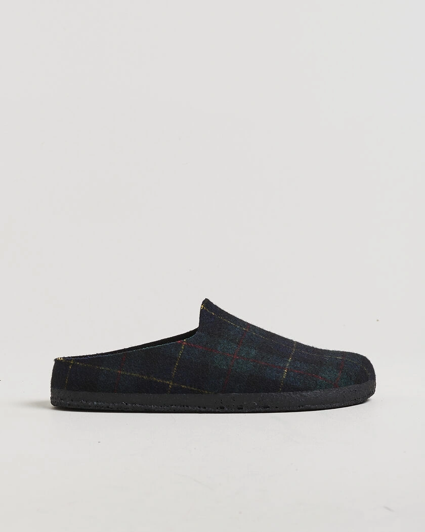 BIRKENSTOCK Amsterdam Wrapped Dip Shearling Green Navy Plaid – Flerfärgad
