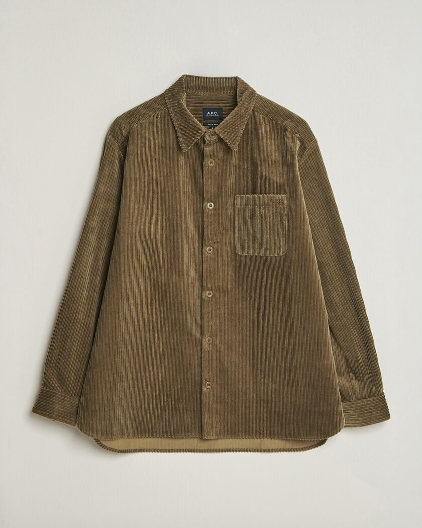 A.P.C. Mateo Corduroy Overshirt Taupe – Brun