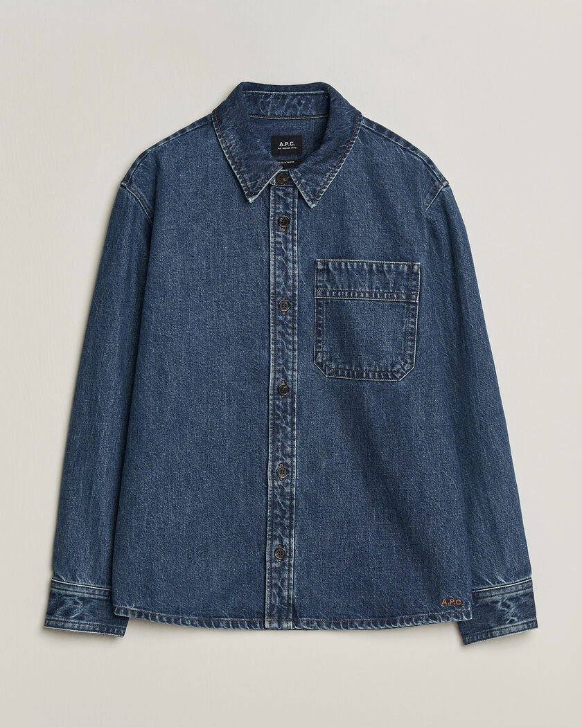  A.P.C. Basile Denim Overshirt Washed Indigo – Blå