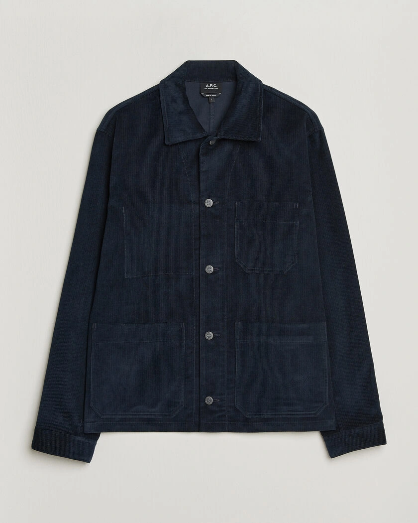 A.P.C. New Rodney Corduroy Overshirt Dark Navy – Blå
