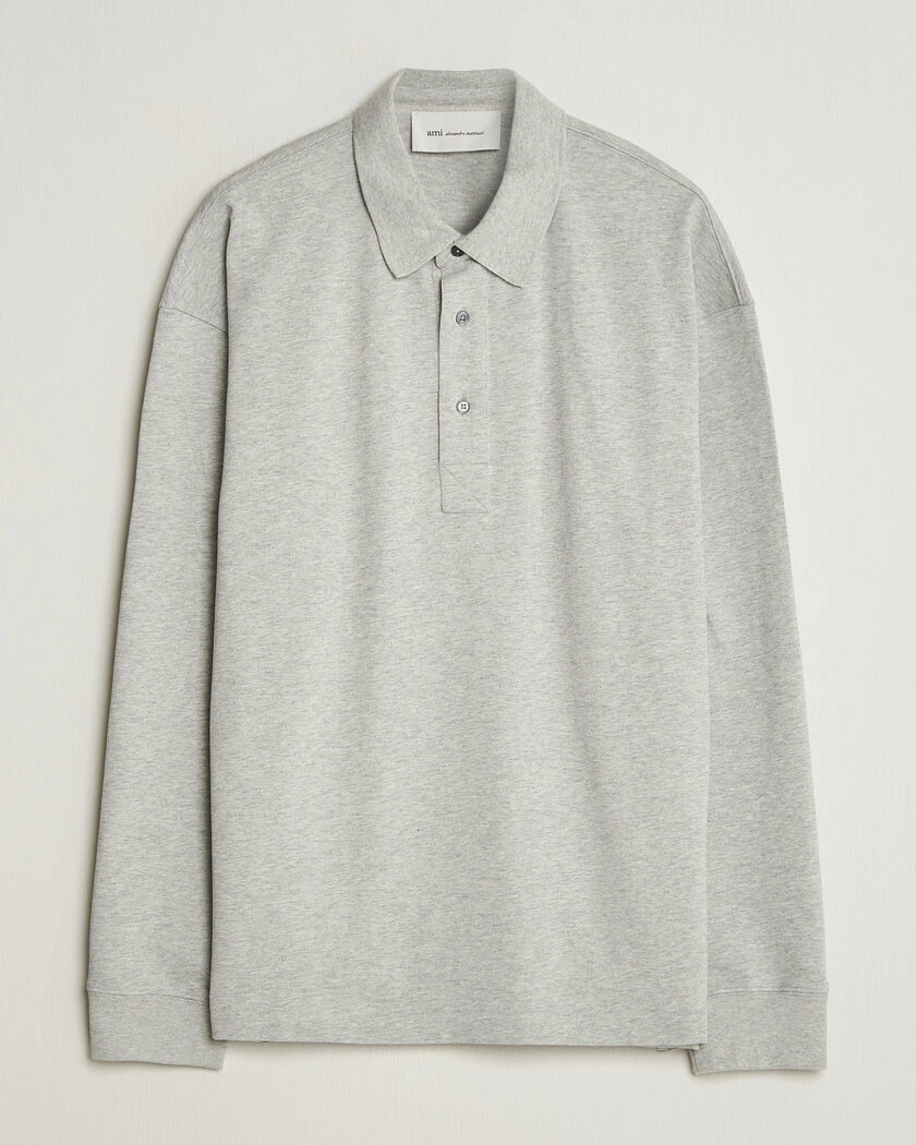 AMI Heritage Logo Rugger Light Grey Melange – Grå