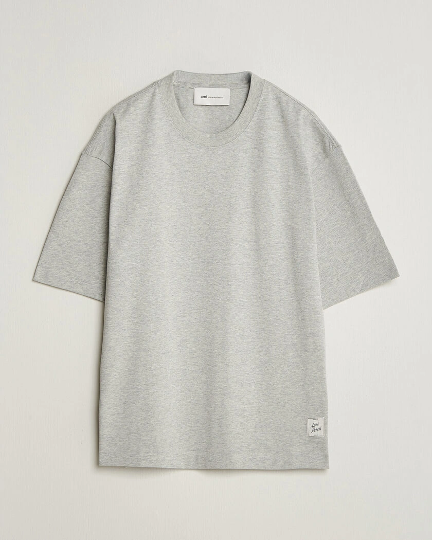 AMI Heritage Logo T-Shirt Light Grey Melange – Grå