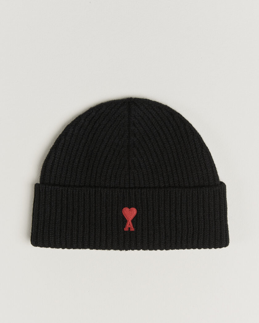AMI Heart Logo Beanie Black – Svart