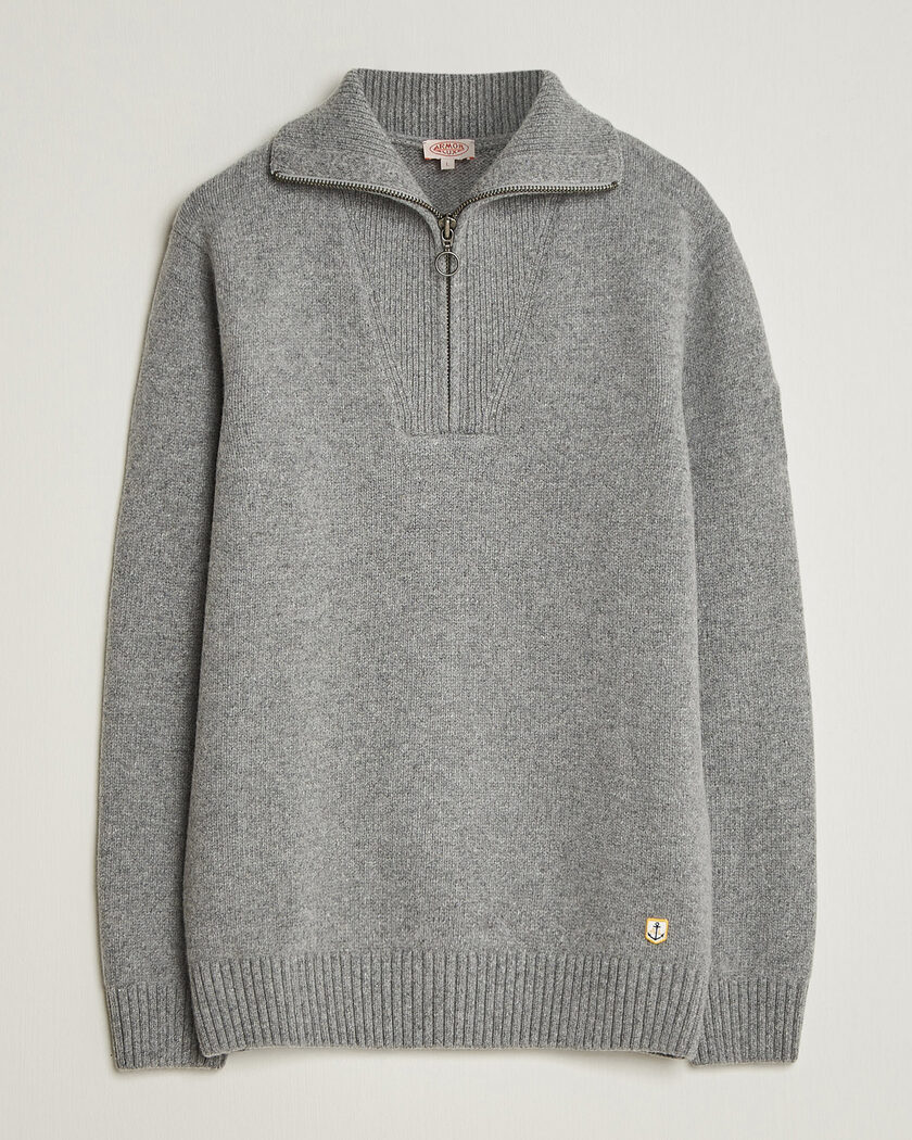 Armor-lux Wool Knitted Half Zip Slate – Grå