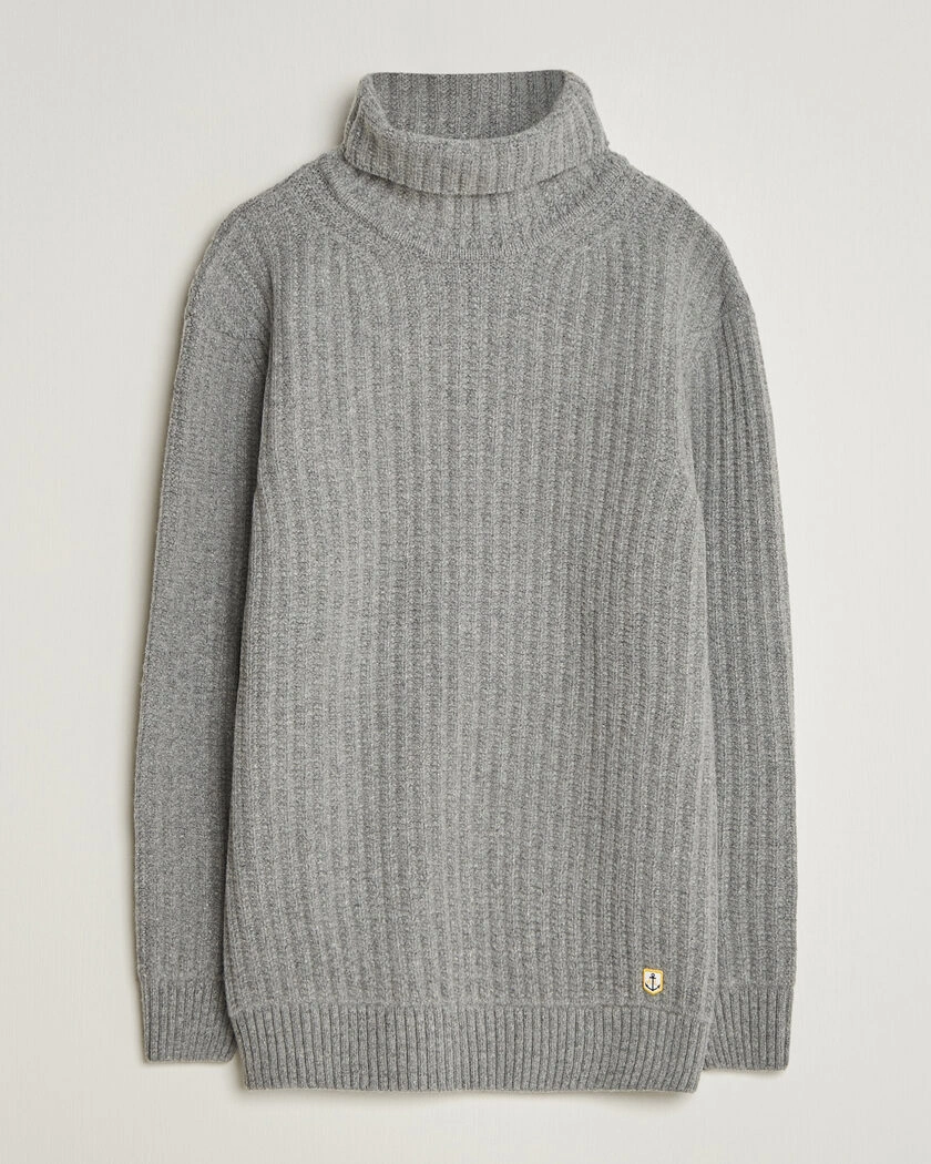 Armor-lux Wool Knitted Rollneck Slate – Grå