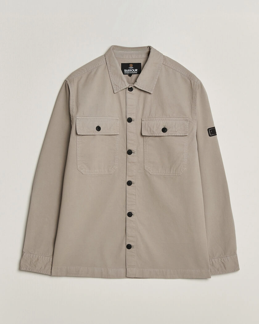Barbour International Arlo Cotton Overshirt Concrete – Grå