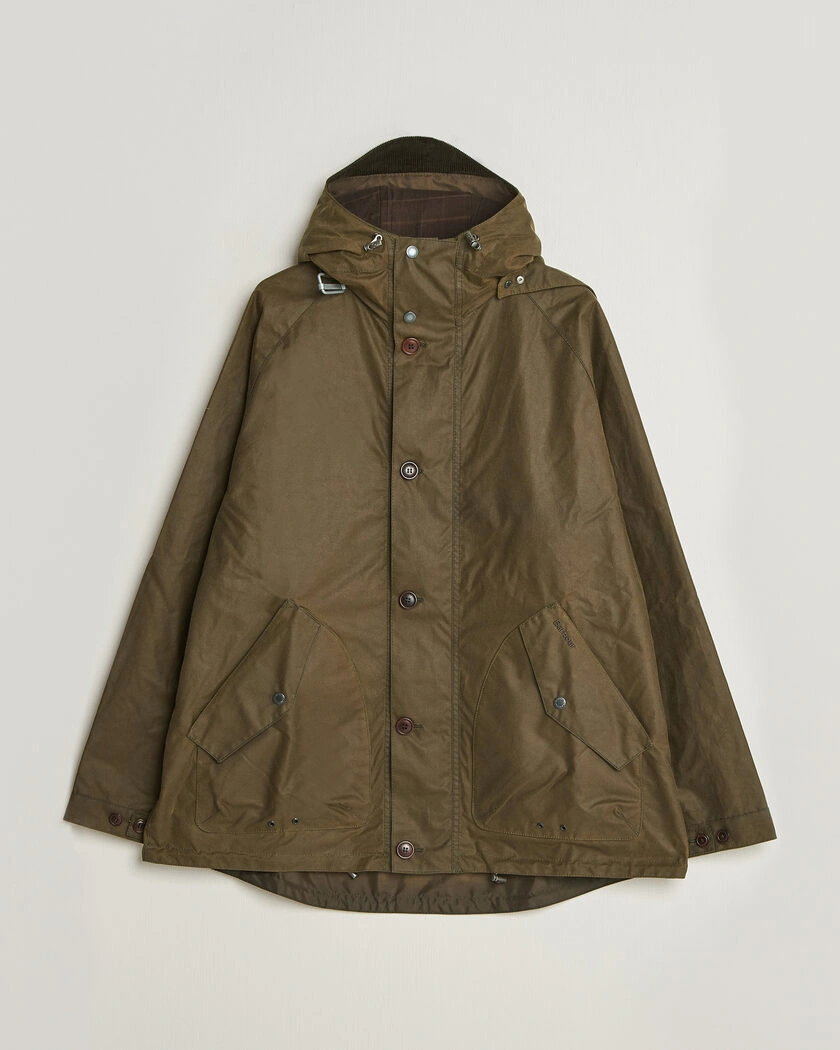 Barbour Lifestyle Re-Engineered Keiss Wax Parka Beech – Grön