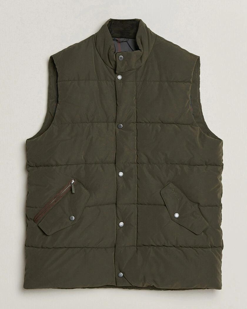Barbour Lifestyle Powell Puffer Gilet Dark Sage – Grön