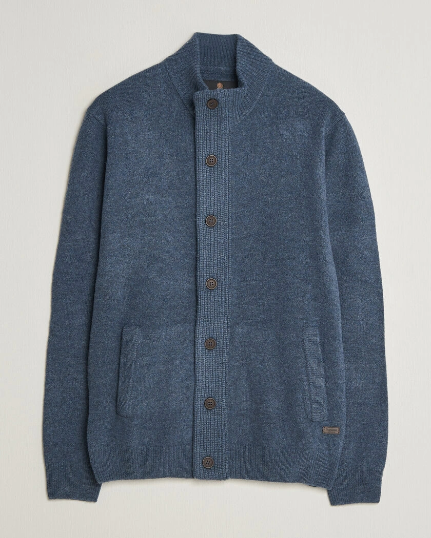 Barbour Lifestyle Essential Patch Zip Through Cardigan Dark Indigo – Blå