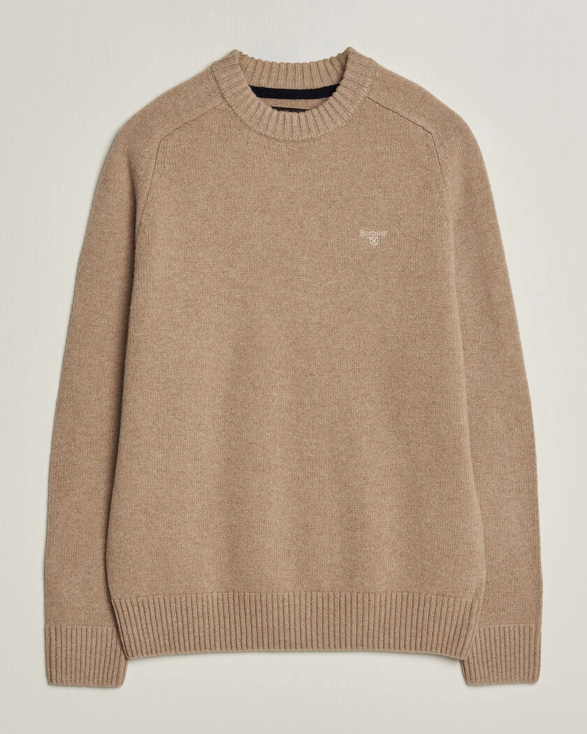 Barbour Lifestyle Newtown Lambswool Crewneck Stone – Beige