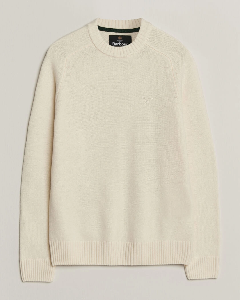 Barbour Lifestyle Newtown Lambswool Crewneck Antique White – Vit