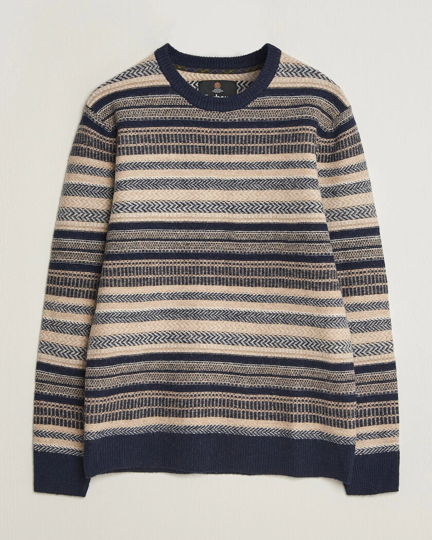 Barbour Lifestyle Histed Fairisle Crew Navy – Blå