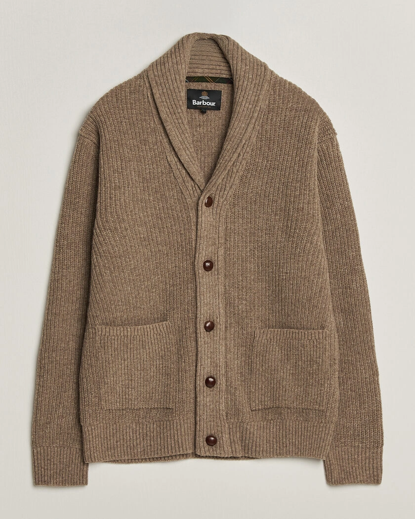Barbour Lifestyle Hartland Knitted Shawl Cardigan Stone – Beige