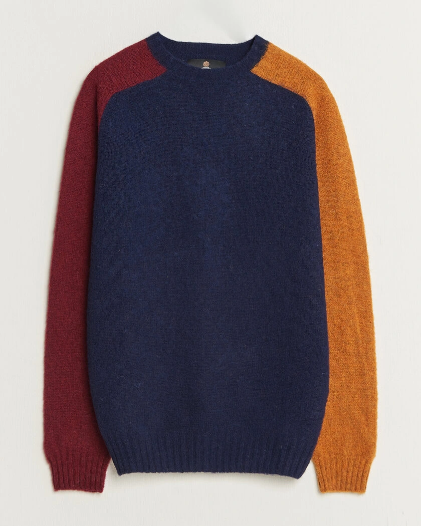 Barbour Lifestyle Scottish Made Block Colour Crew Navy – Blå