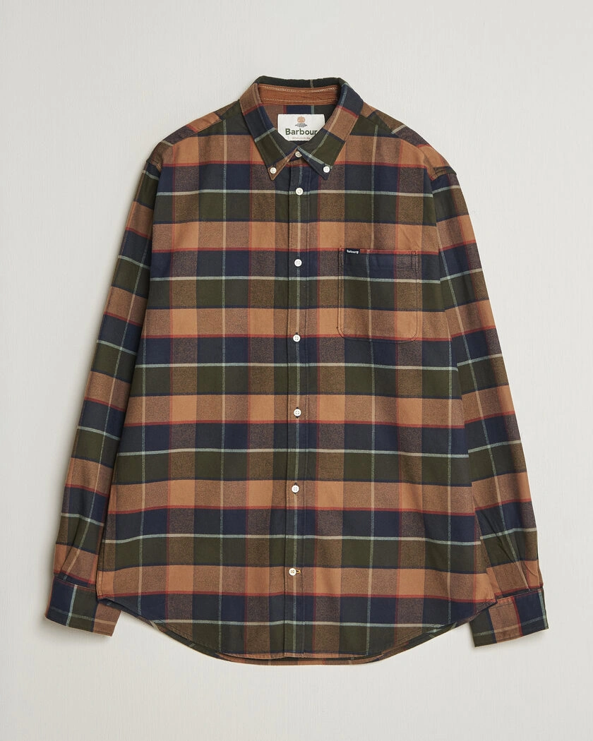 Barbour Lifestyle Valey Flannel Check Shirt Olive – Grön